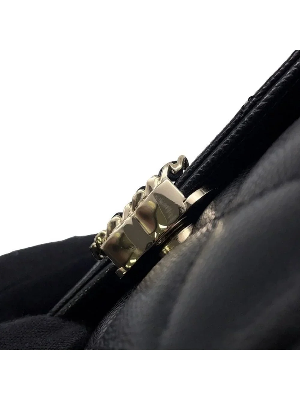 Chanel Chain Shoulder Bag Top Handle Phone Case Quilted CC Logo Caviar Leather